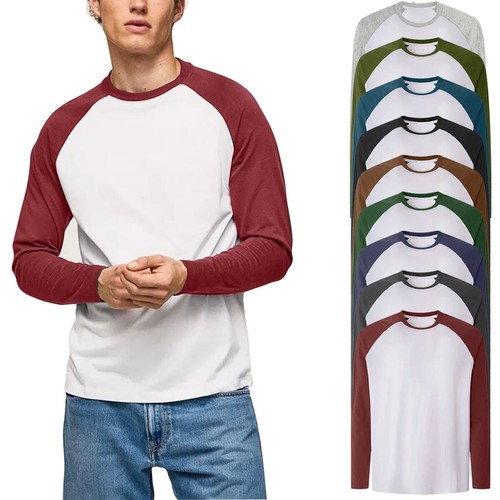 Herren langarm raglan - langarm, t-shirt