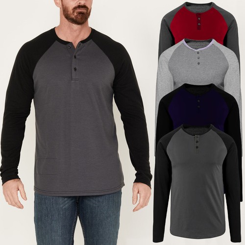 Herren langarm henley raglan - herren,