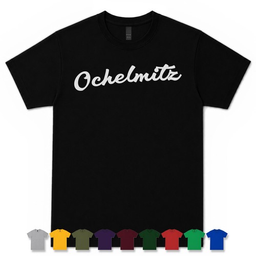 Ochelmitz retro script shirt - retro, t-shirt