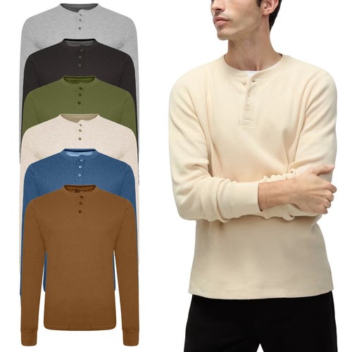 Herren thermo henley pullover - thermo,